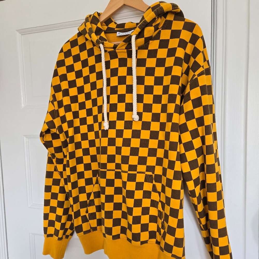 JW Anderson Orange Checkerboard Hoodie Men's Medium M
